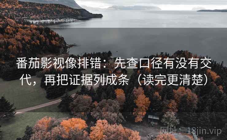 番茄影视像排错：先查口径有没有交代，再把证据列成条（读完更清楚）