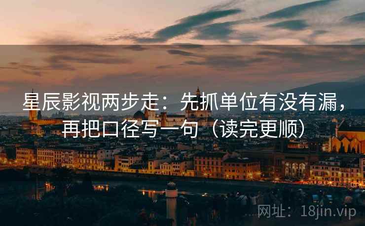星辰影视两步走：先抓单位有没有漏，再把口径写一句（读完更顺）