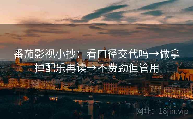 番茄影视小抄：看口径交代吗→做拿掉配乐再读→不费劲但管用  第2张