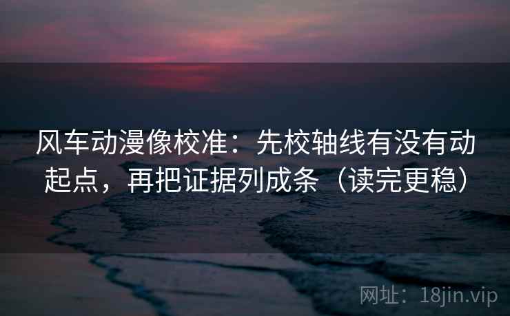 风车动漫像校准：先校轴线有没有动起点，再把证据列成条（读完更稳）  第2张